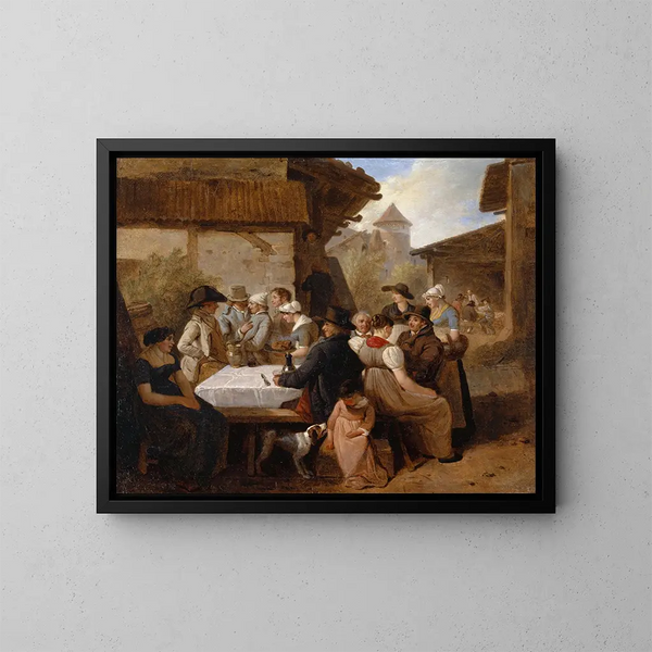 Landelijk diner - Wolfgang Adam Töpffer — ingelijst kunstwerk aan de muur