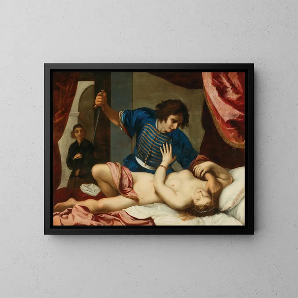 Tarquin en Lucretia - Atelier van Felice Ficherelli — ingelijst kunstwerk aan de muur