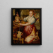 Een kok bereidt vlees met Christus in het huis van Maria en Martha daarbuiten - Atelier van Joachim Beuckelaer — ingelijst kunstwerk aan de muur
