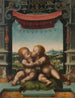 van de kinderen Christus en Johannes de Doper die elkaar kussen - Atelier van Joos van Cleve — weergave van het kunstwerk