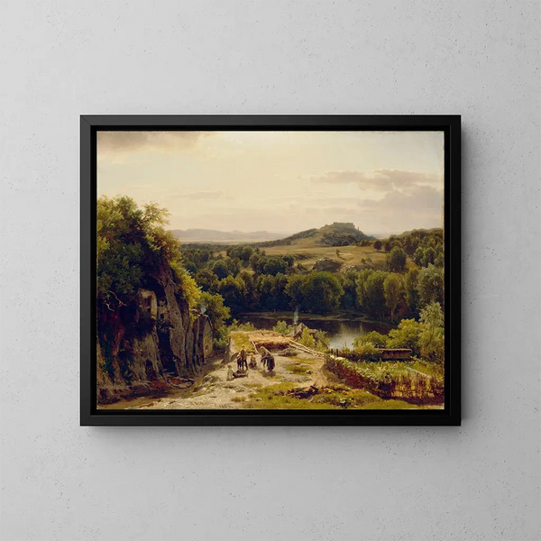 Landschap in de Harz-bergen - Worthington Whittredge — ingelijst kunstwerk aan de muur