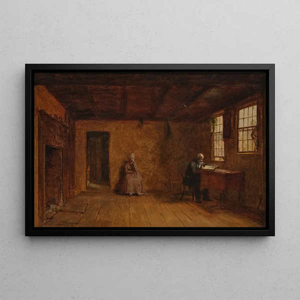 Worthington Whittredge - Sunday Morning New England Figures painted by Eastman Johnson.webp