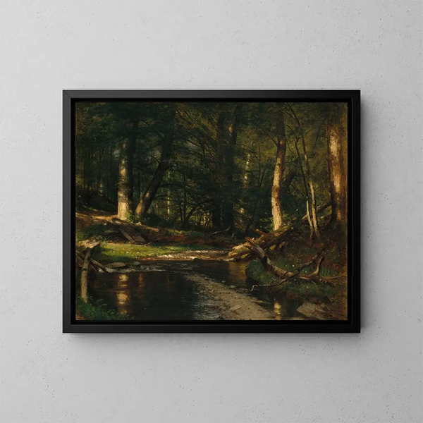 De beek in het bos - Worthington Whittredge — ingelijst kunstwerk aan de muur