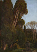 De cipressen bij Villa d'Este in Tivoli - Worthington Whittredge — weergave van het kunstwerk