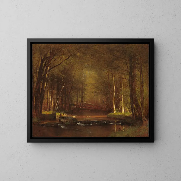 Ruisseau de truites dans les Catskills - Worthington Whittredge — ingelijst kunstwerk aan de muur