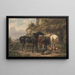 Paarden voor een stallen - Wouterus Verschuur — ingelijst kunstwerk aan de muur