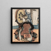 a woman playing a large hanging drum tsuridaiko - Yashima Gakutei — framed artwork on a wall