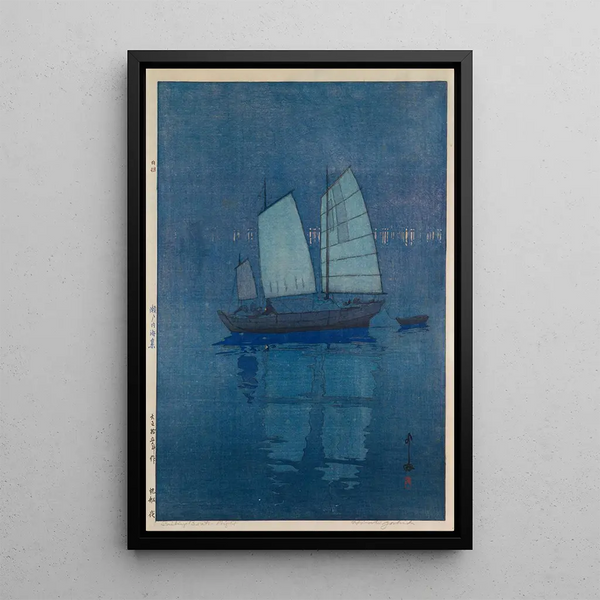 Yoshida Hiroshi - Sailing Boats Night from the series The Seto Inland Sea.webp