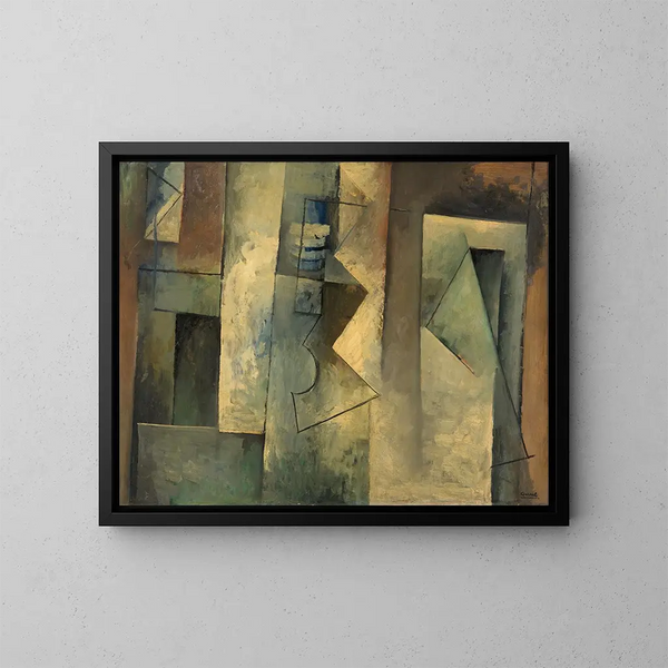 Onbekend, Bruine compositie II - Youla Chapoval — ingelijst kunstwerk aan de muur