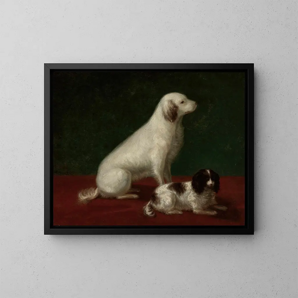 Twee honden Miskon en Medorek - Zofia Szymanowska-Lenartowicz — ingelijst kunstwerk aan de muur