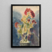 Red Flowers - Zolo Palugyay — framed artwork on a wall