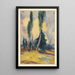Three Trees on a Plain - Zolo Palugyay — framed artwork on a wall