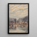 Twilight at the pond - Zolo Palugyay — framed artwork on a wall