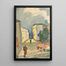 Two pedestrians - Zolo Palugyay — framed artwork on a wall