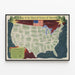 Vintage Map Poster of the United States of America — framed artwork on a wall