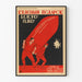 Red and black Soviet poster in Constructivist style