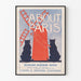 Vintage Poster About Paris with Windmill and Cats