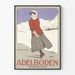 Vintage poster Adlerboden Switzerland - Mountain ice skater