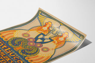 Tentoonstellingsposter – Sint Lucas, 1916 – Albert Hahn, gepresenteerd op een gebogen vel, perspectivisch weergegeven.