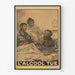 Historische poster – L’Alcool tue – Eugène Burnand, gepresenteerd in een dunne lijst tegen een lichte muur.