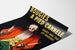Vintage reclameposter Bougies Fournier, gepresenteerd op een licht gekromde pagina in perspectief.