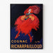 Vintage reclameposter Cognac Richarpailloud, in een slank lijstje aan een lichte muur.