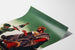 Vintage reclameposter Royal Melchior, grand mousseux, weergegeven op een gebogen blad, perspectivisch gezien.