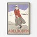 Zwitserland vintage – Adelboden – Carlo Pellegrini, 1905, gepresenteerd in een smal lijstje tegen een lichte muur.