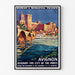 Vintage reisposter – Avignon, Romaans & Middeleeuws Frankrijk, in een slank kader aan een lichte muur.