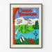 Vintage toeristische affiche – L’Ain touristique, weergegeven in een smal kader aan een lichte muur.