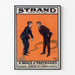 Vintageposter A Brace of Partridges, Strand Theatre, in een slank kader aan een lichte muur.