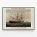 Vintage affiche Compagnie Générale Transatlantique – Lignes des Antilles, weergegeven in een smal kader aan een lichte muur.