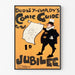 Vintageposter Dudley Hardy, comic guide, in een slank kader aan een lichte muur.