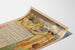 Vintage Marseille poster, Fêtes du Centenaire, shown on a curved sheet, viewed in perspective.