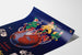Vintage poster Monet & Goyon, machines, gepresenteerd op een gebogen blad, perspectivisch gezien.