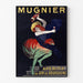 Vintage Mugnier-poster. Apéritif au vin de Bourgogne, gepresenteerd in een smal frame aan een lichte muur.