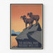 Vintage National Parks "Preserve Wild Life" poster, shown in a thin frame on a light wall.