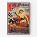 Vintage poster Neuilly, bloemenspektakel, 1890, in een slank kader aan een lichte muur.