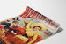 Vintage poster Neuilly, bloemenspektakel, 1890, gepresenteerd op een licht gebogen blad, perspectivische weergave.