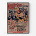 Vintage poster Neuilly, bloemenspektakel, 1894, in een slank kader aan een lichte muur.
