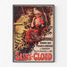 Vintage poster Saint-Cloud, patronal festival, shown in a slim frame on a light wall.