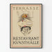 Vintage poster van Terrasse Restaurant Kunsthalle in Bazel