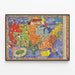 American Football Map Poster by Albert Richard — framed artwork on a wall