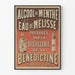 Vintage Poster of Mint Alcohol and Lemon Balm Water - Bénédictine Distillery Fécamp