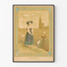 Vintage poster van Alsace met traditionele decoratie van ooievaars