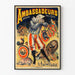 Vintage poster Ambassadeurs Champs-Élysées met clown en dieren