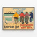 Vintage American Line Southampton - Cherbourg - New York Poster — framed artwork on a wall