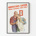 Vintage poster voor Amerikaanse bewustwording « Americans Suffer »