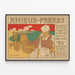 Vintage poster Amieux Brothers sardines and canned goods — framed artwork on a wall