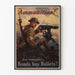 Vintage militair poster 'Munitie! Bonden kopen kogels!'